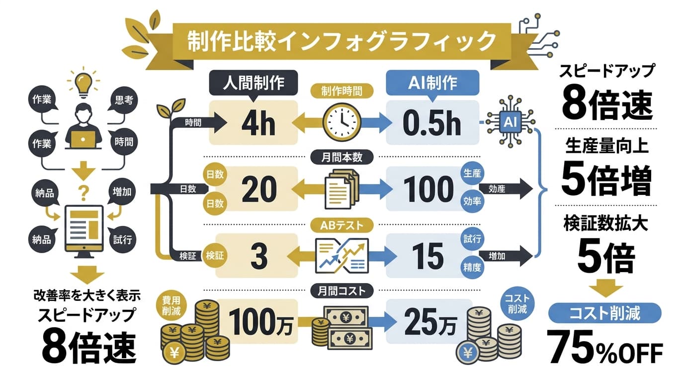 人間制作vsAI制作のコスト・スピード比較